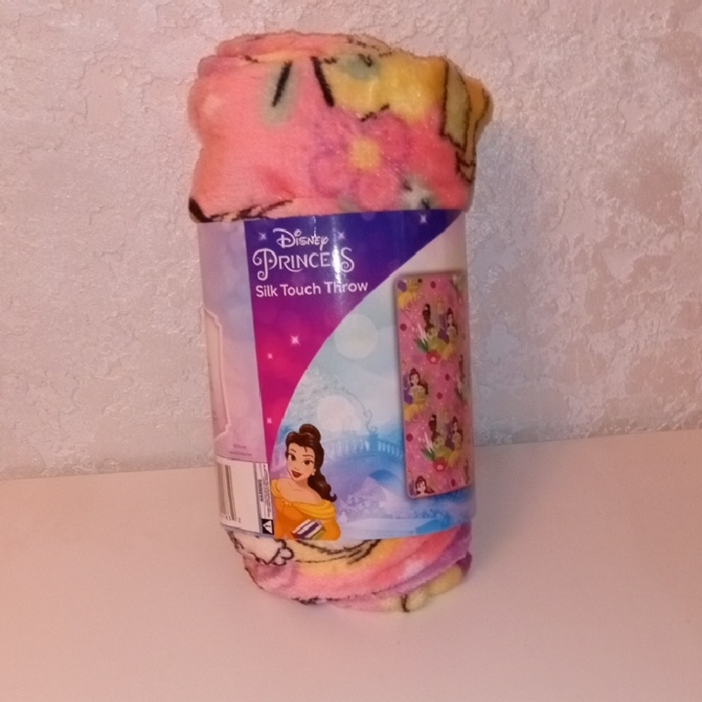 Disney Princess Plush Throw - Pink, Yellow Floral